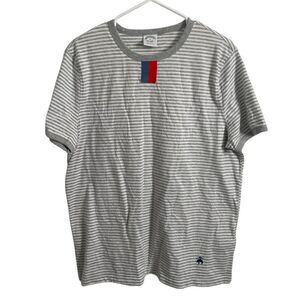 Brooks Brothers Mens Striped Short Sleeve T-Shirt M Heather Gray Normcore